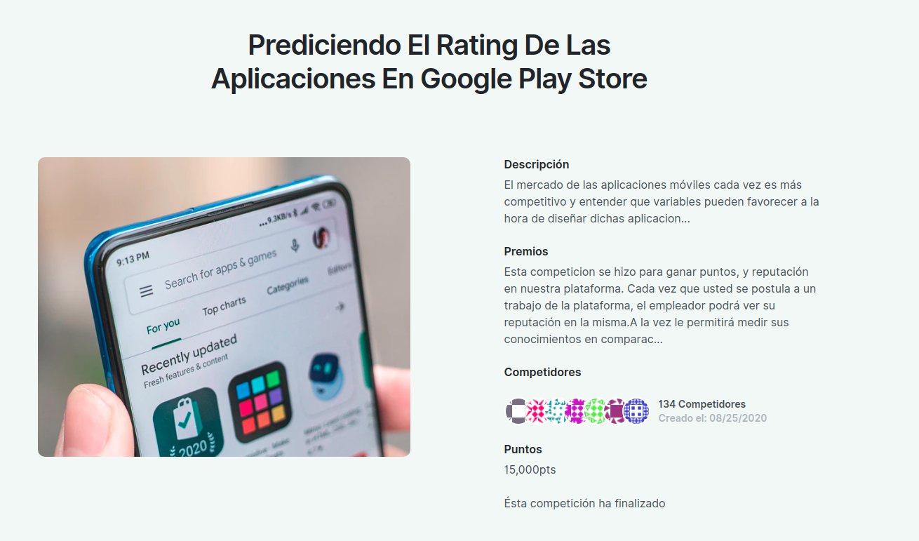 Interview To The Winners Of The Data Science Competition "Predicting App Ratings In Google Play Store". 